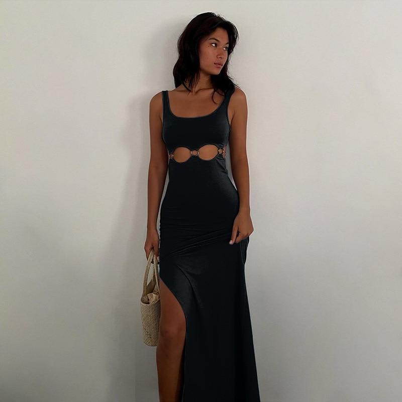 Hollow Sleeveless Maxi Dress Mssaz Desses