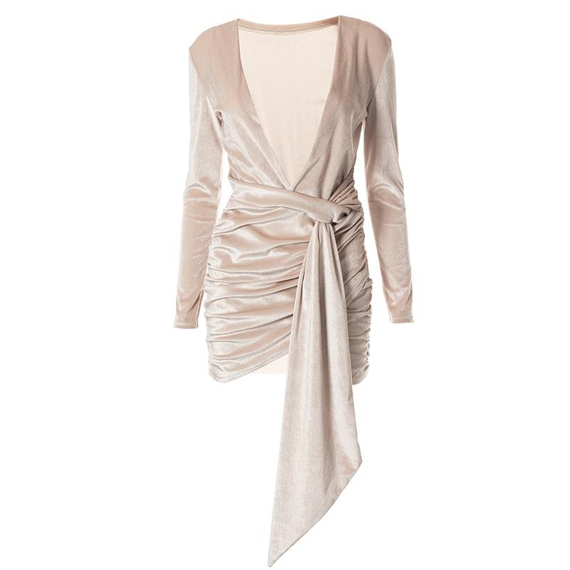 Velvet  Long Sleeve Dresses Mssaz Desses