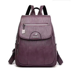 Soft Leather Vintage Female Casual Backpack Mssza