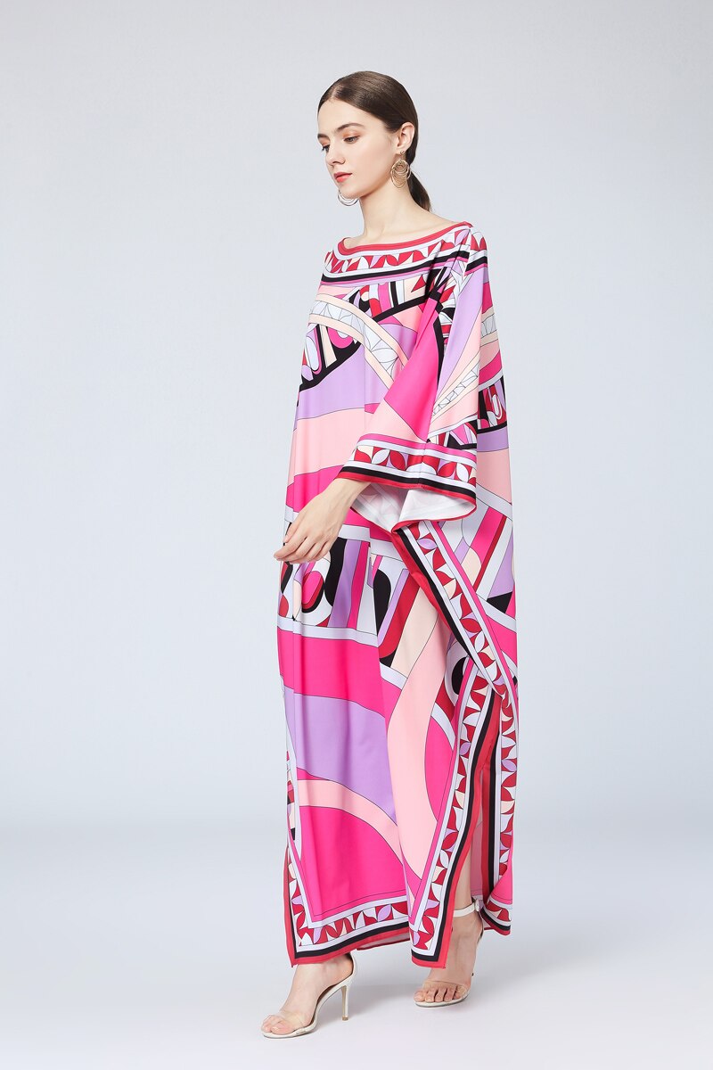 Multicolor Printed Elegant High Street Maxi Dresses Mssaz Desses