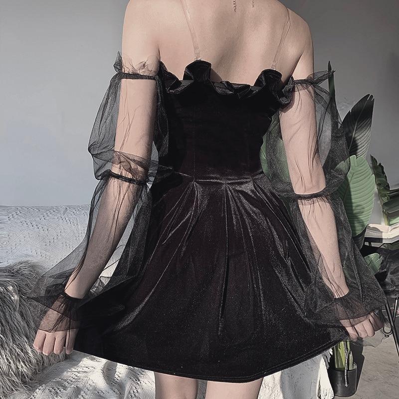 Off Shoulder Lantern Sleeve Mini Dress Mssaz Desses
