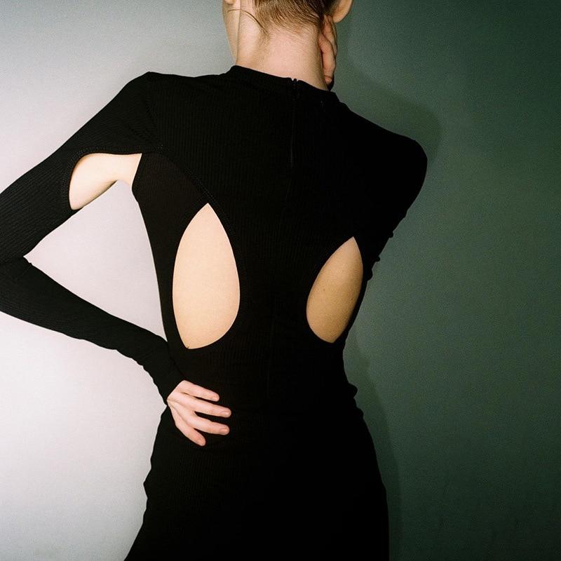 Curve Cut Out Long Sleeve Bodycon Dress Mssaz Desses
