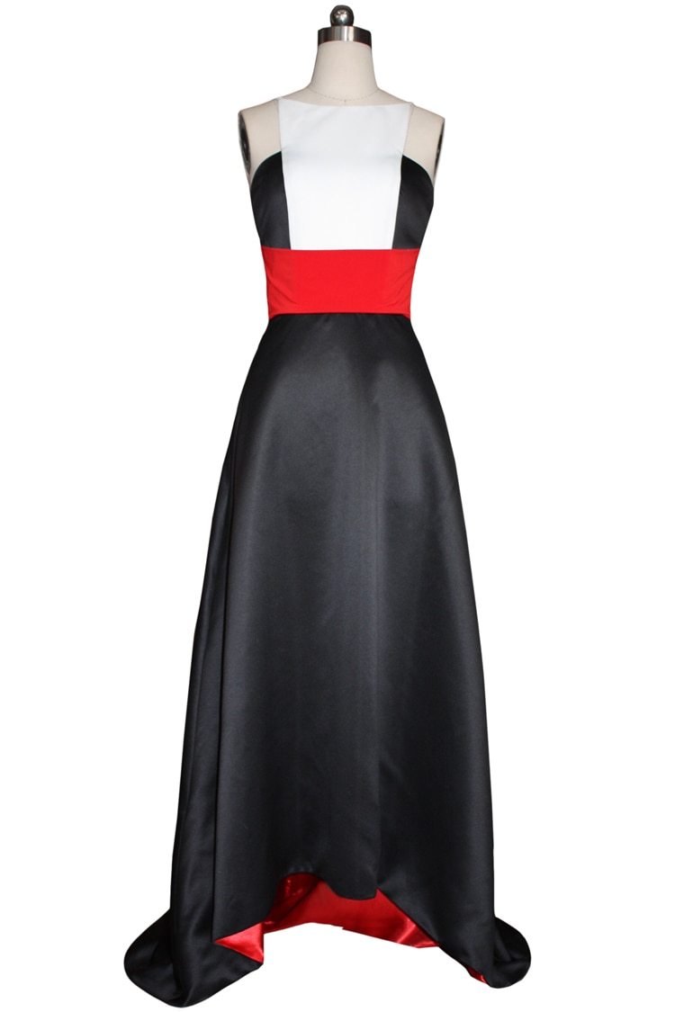 Runway Designer Dresses  Spaghetti Stripes Patchwork Color Block Hi-Low Party Prom Long Dresses Mssaz Desses