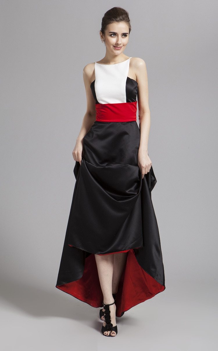 Runway Designer Dresses  Spaghetti Stripes Patchwork Color Block Hi-Low Party Prom Long Dresses Mssaz Desses
