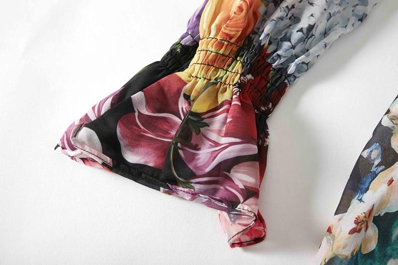 Floral Printed Ruffles Elegant Designer Casual Holiday Maxi Dresses Mssaz Desses