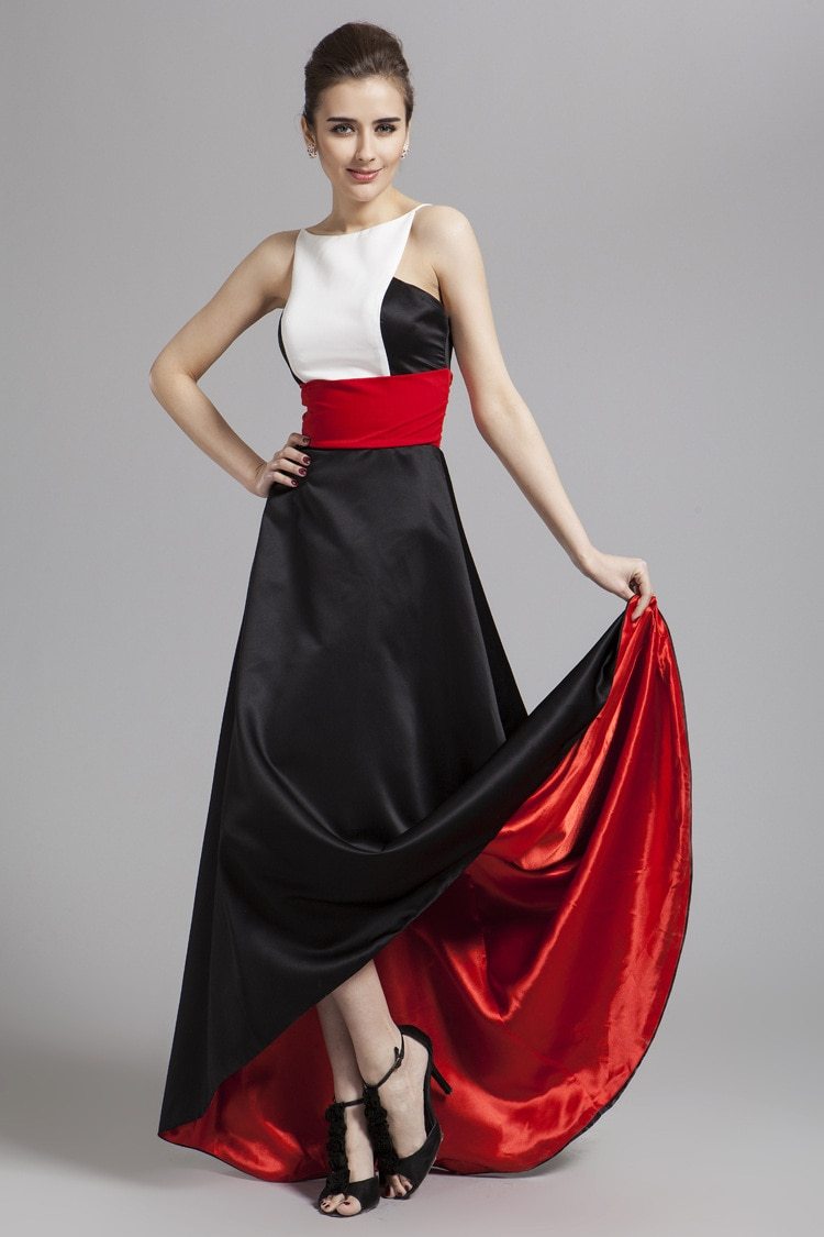 Runway Designer Dresses  Spaghetti Stripes Patchwork Color Block Hi-Low Party Prom Long Dresses Mssaz Desses