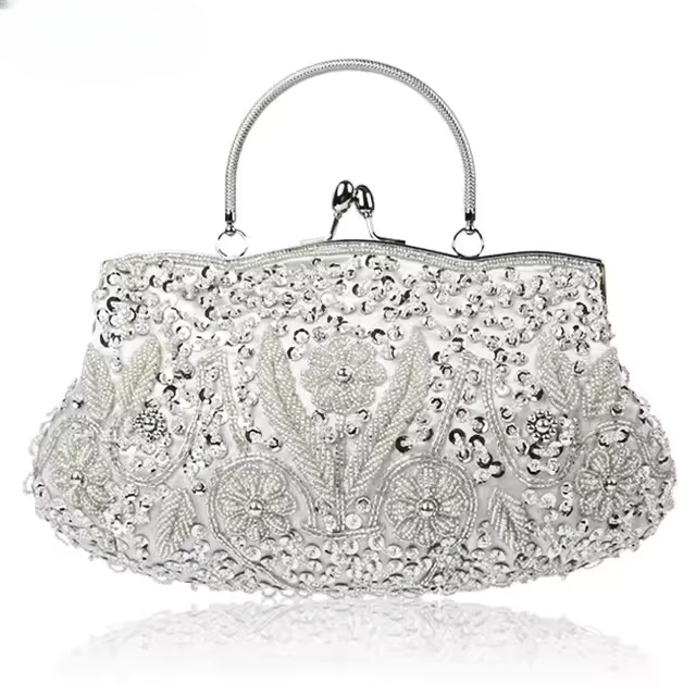 Solid Retro Embroidered Beads Mini Party Clutch Mssza