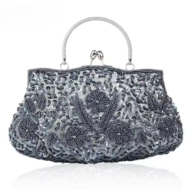 Solid Retro Embroidered Beads Mini Party Clutch Mssza