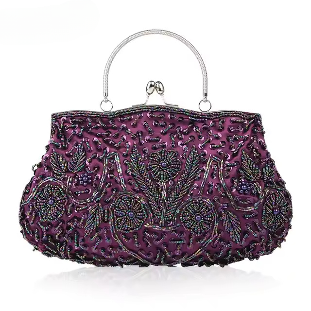 Solid Retro Embroidered Beads Mini Party Clutch Mssza