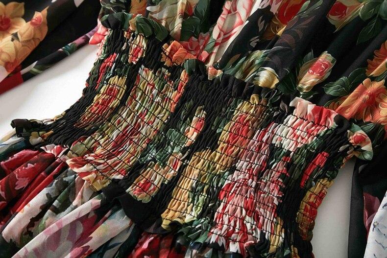 Floral Printed Ruffles Elegant Designer Casual Holiday Maxi Dresses Mssaz Desses