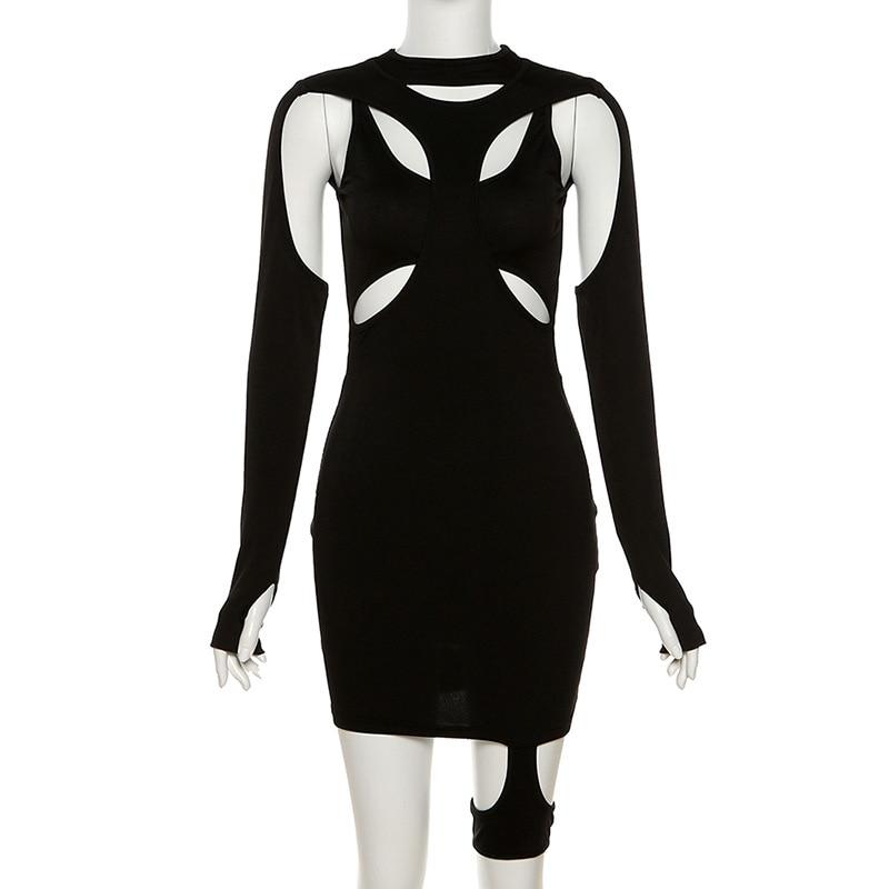 Curve Cut Out Long Sleeve Bodycon Dress Mssaz Desses