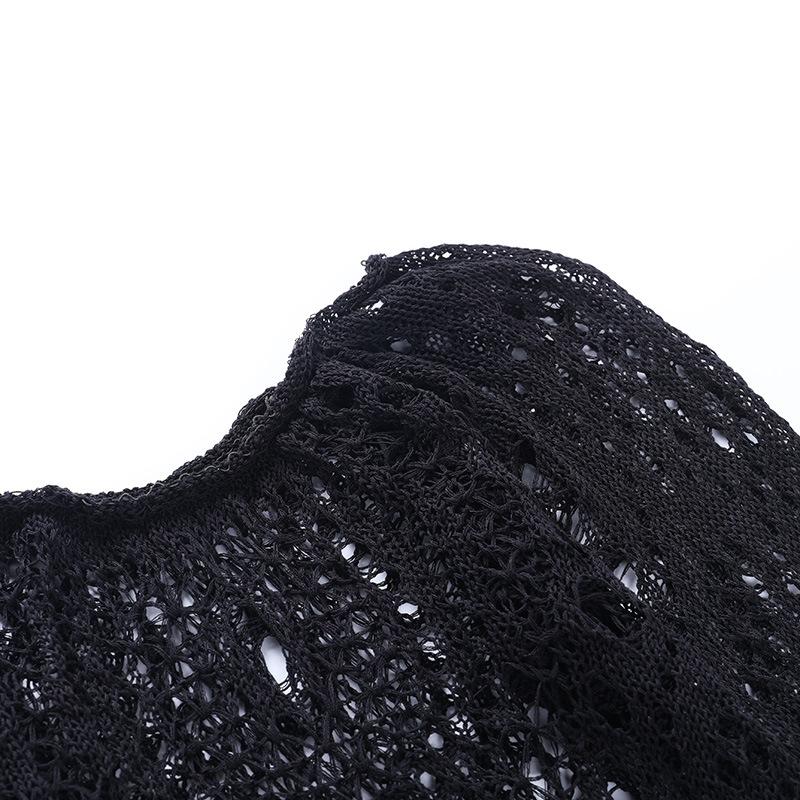 Spring  Hollow Out Crochet Knit Bodycon Dress Mssaz Desses