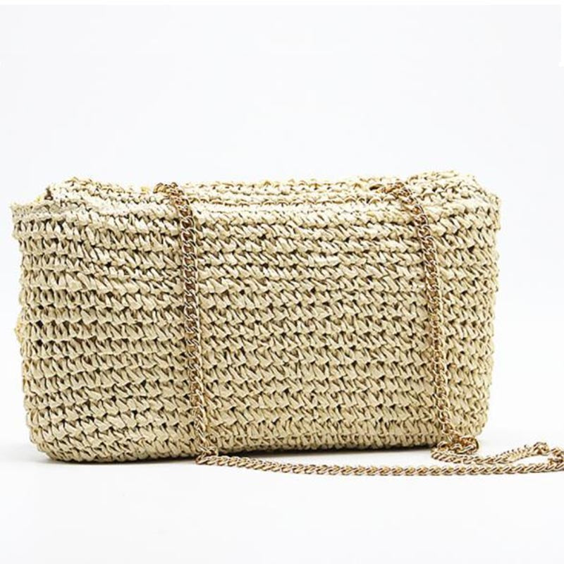 Hair Ball Decoration Straw Beach Bag for Women Mssza