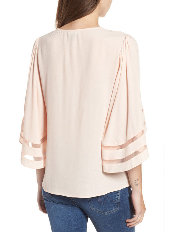 Half Sleeves Tees Polyester Jewel Neck T-Shirt Mssza