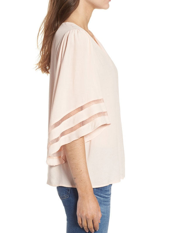 Half Sleeves Tees Polyester Jewel Neck T-Shirt Mssza