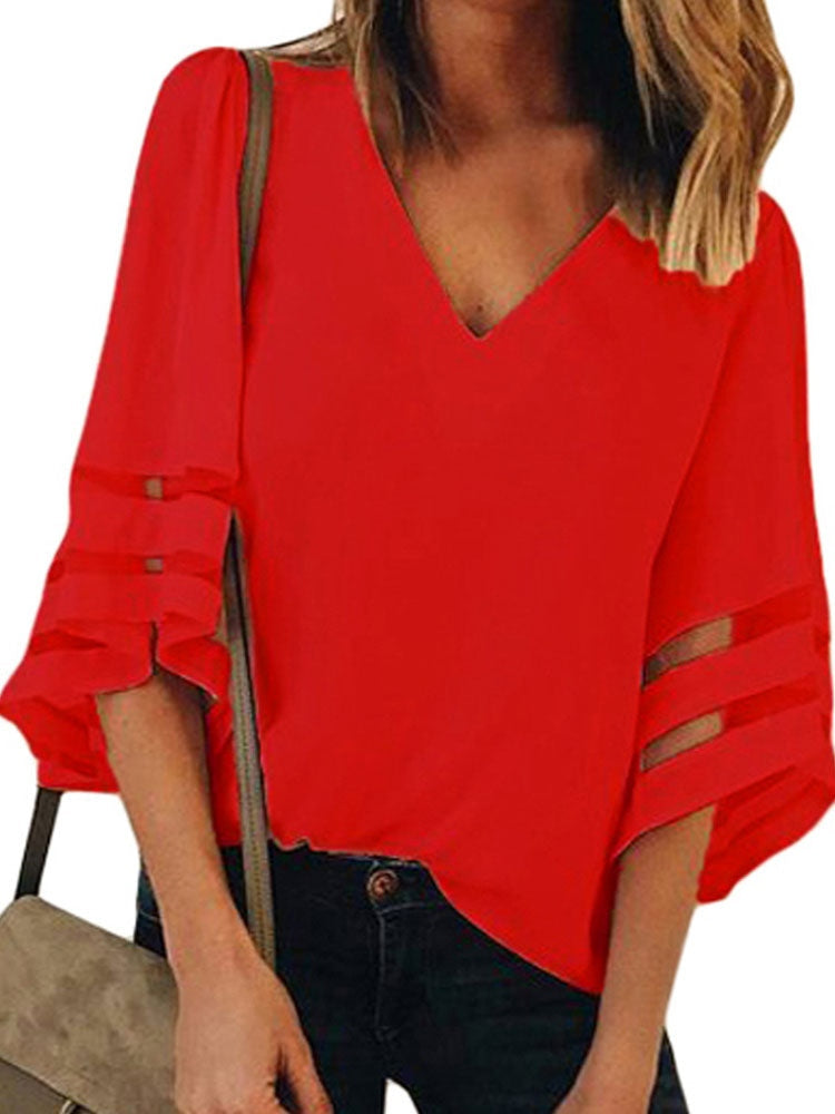 Half Sleeves Tees Polyester Jewel Neck T-Shirt Mssza