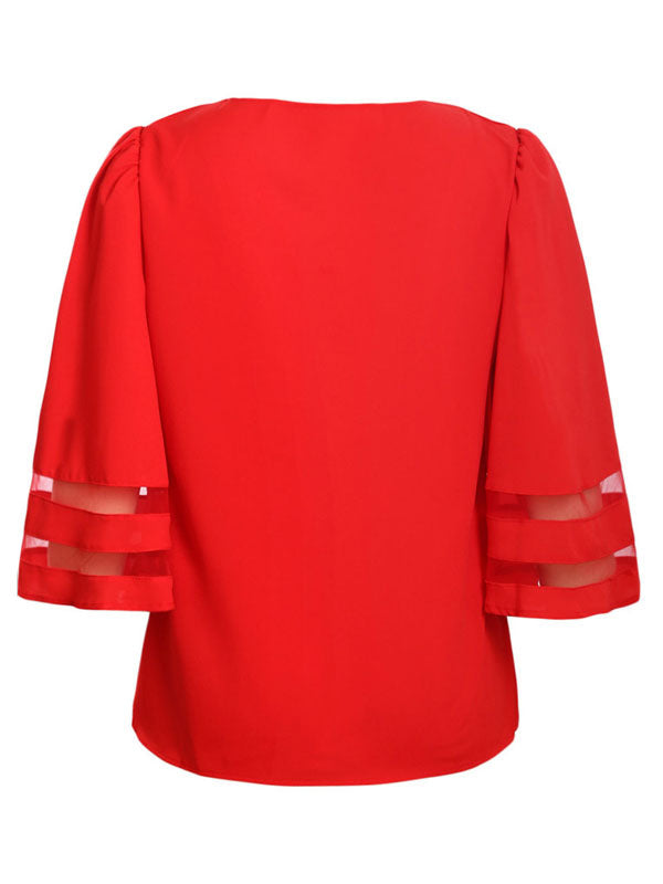 Half Sleeves Tees Polyester Jewel Neck T-Shirt Mssza