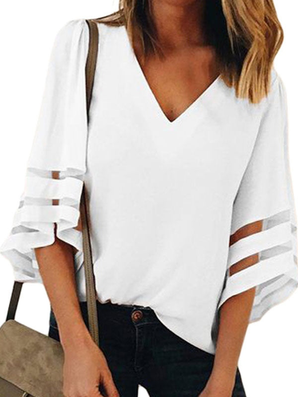 Half Sleeves Tees Polyester Jewel Neck T-Shirt Mssza
