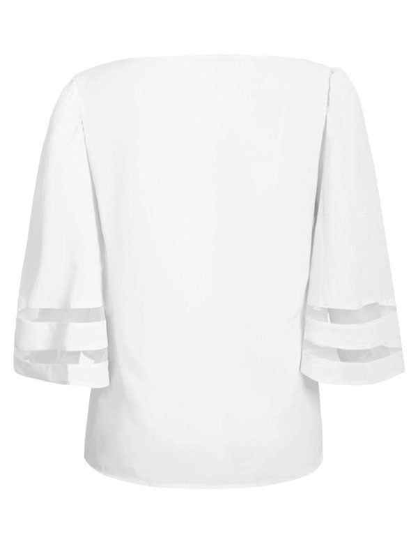 Half Sleeves Tees Polyester Jewel Neck T-Shirt Mssza