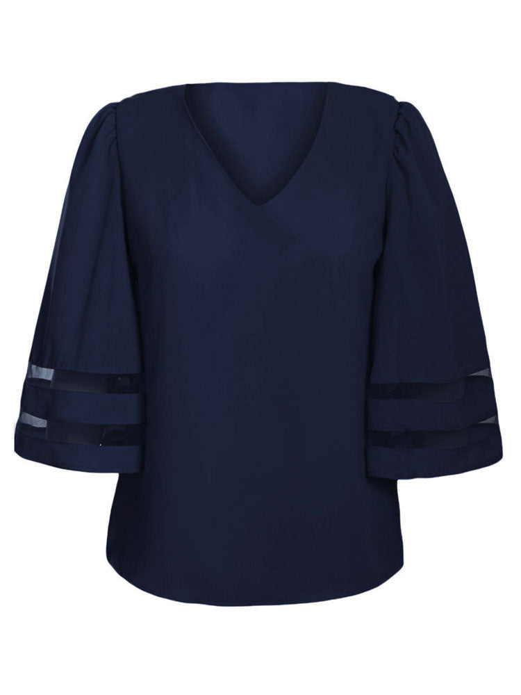Half Sleeves Tees Polyester Jewel Neck T-Shirt Mssza