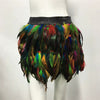Harajuku Style Fluffy Feather Burning Rave Elastic Waist Skirts Mssza