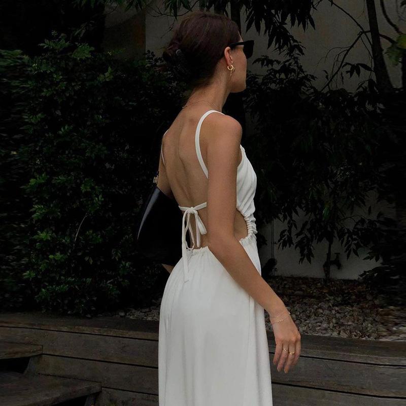 Open Back Spaghetti Strap Long Dress Mssaz Desses