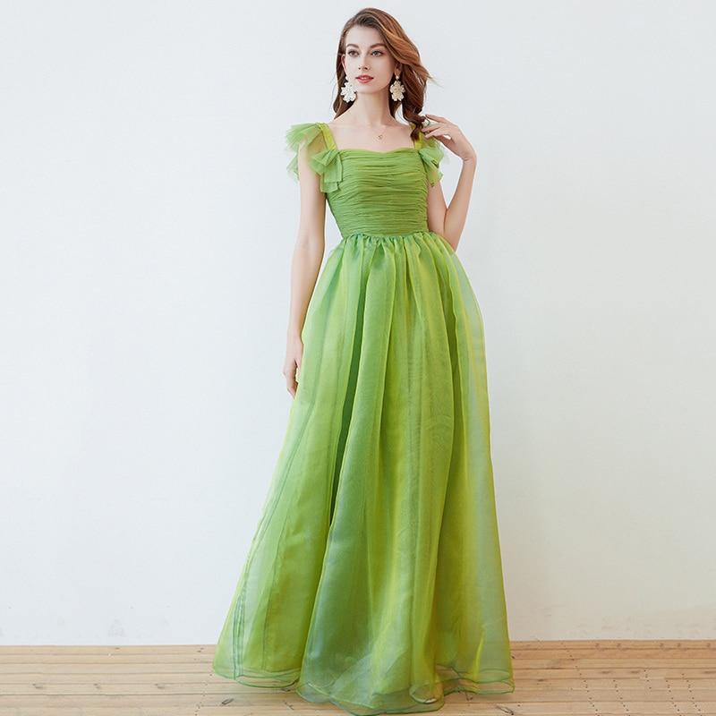 Bow Detaiing Ruched Bodice Elegant Long Party Prom Dress Mssaz Desses