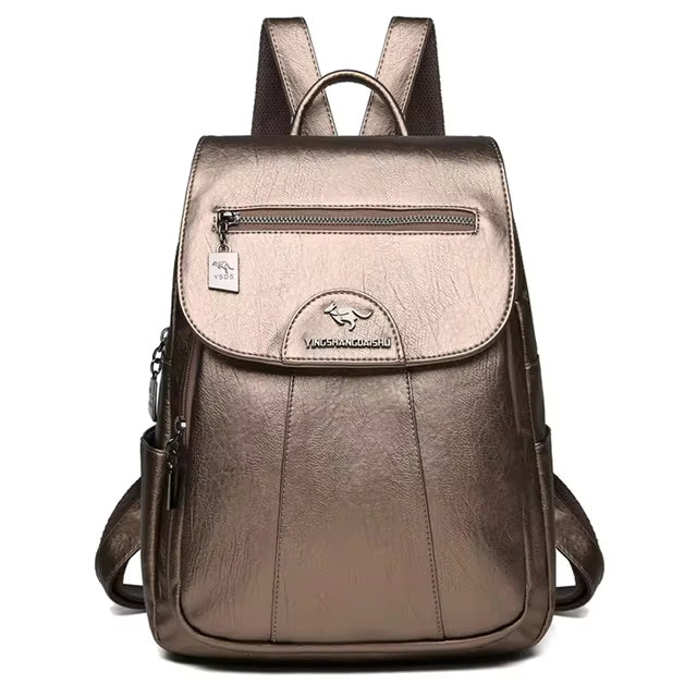 Soft Leather Vintage Female Casual Backpack Mssza