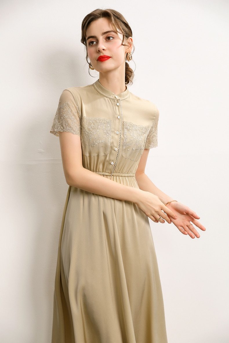 93.3% Silk 7.7% Spandex Dresses Mssaz Desses