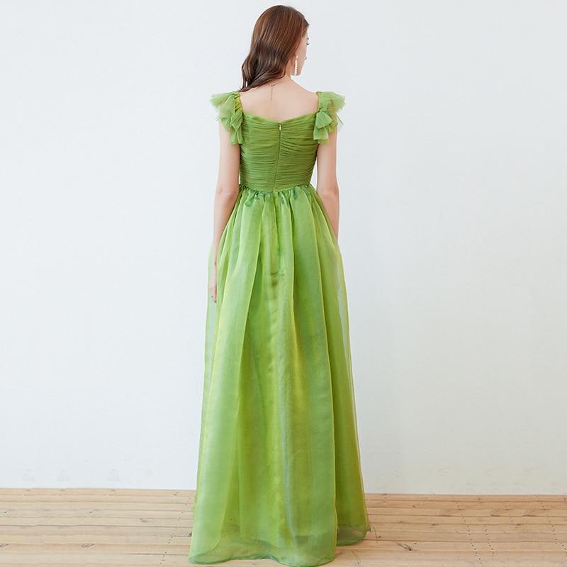 Bow Detaiing Ruched Bodice Elegant Long Party Prom Dress Mssaz Desses