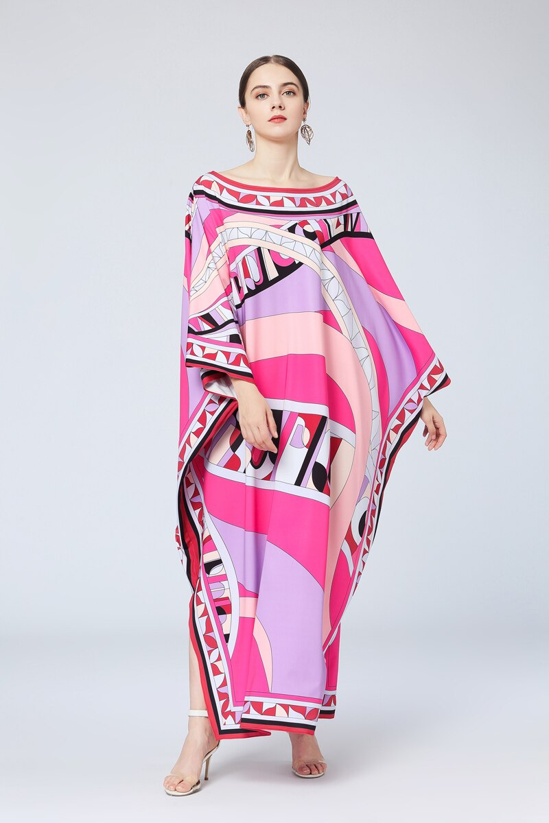 Multicolor Printed Elegant High Street Maxi Dresses Mssaz Desses