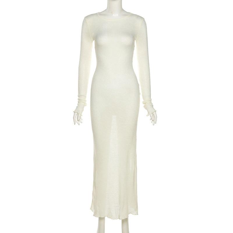 Elegant  Long Sleeve Bodycon Maxi Dresses Mssaz Desses