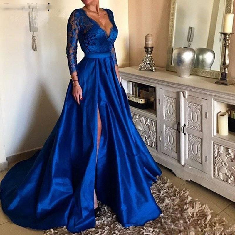 Deep V-Neck Woman Evening Dress Mssaz Desses