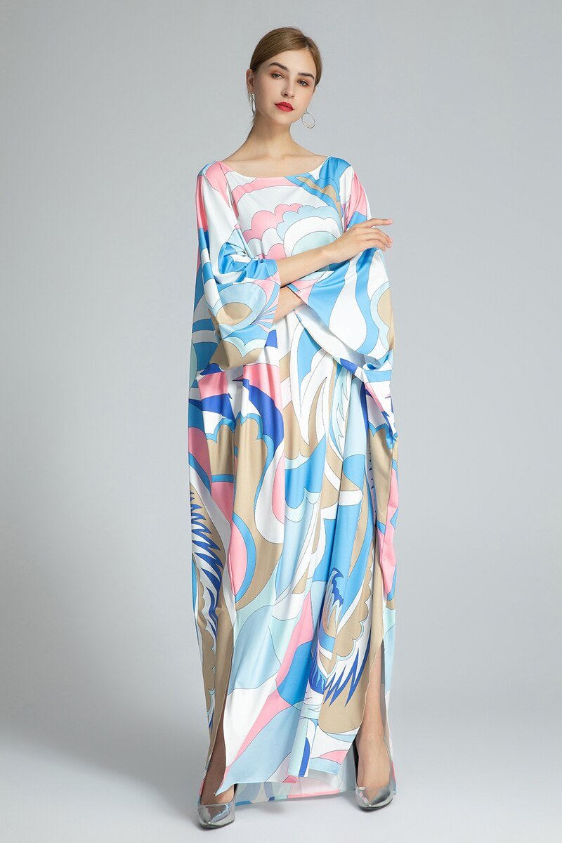 Knitted Printed Elegant Long Robes Mssaz Desses