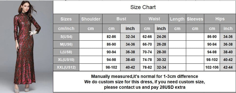 Long Sleeves Sequined Elegant Party Prom Maxi Gown Mssaz Desses