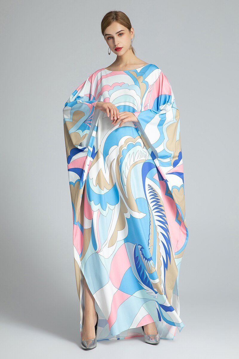 Knitted Printed Elegant Long Robes Mssaz Desses