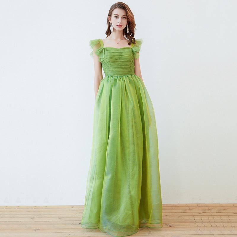Bow Detaiing Ruched Bodice Elegant Long Party Prom Dress Mssaz Desses