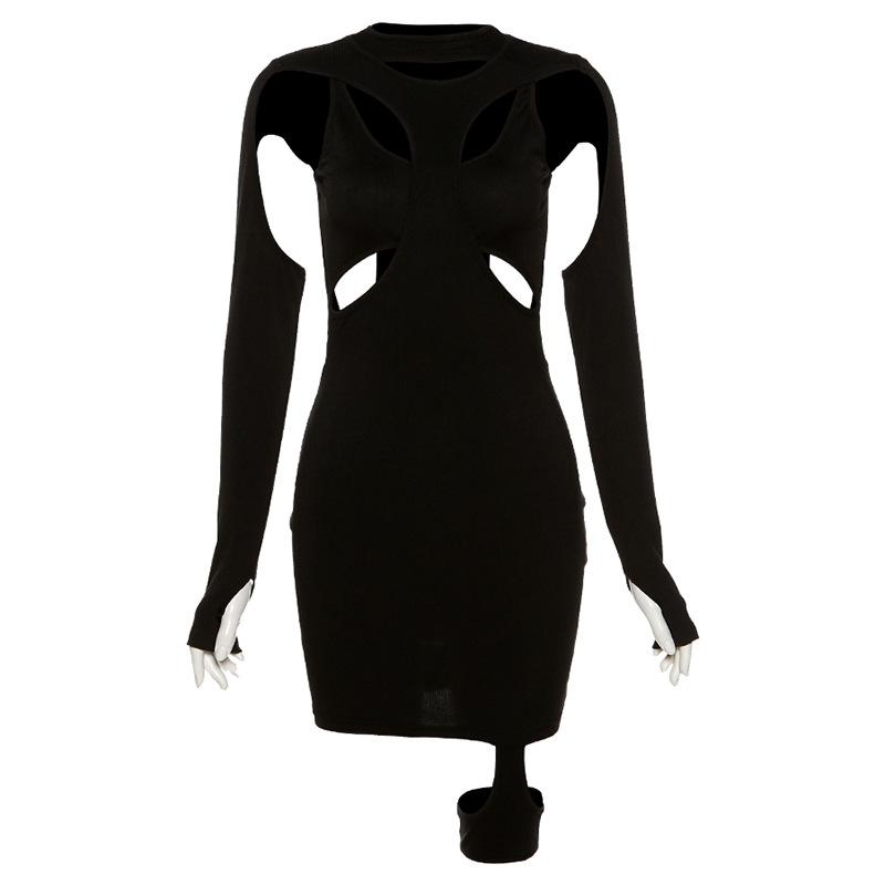 Curve Cut Out Long Sleeve Bodycon Dress Mssaz Desses