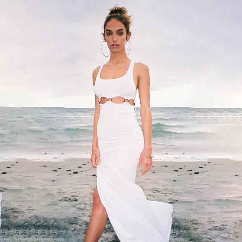 Hollow Sleeveless Maxi Dress Mssaz Desses