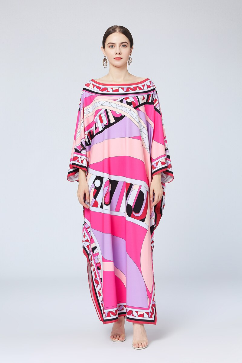 Multicolor Printed Elegant High Street Maxi Dresses Mssaz Desses