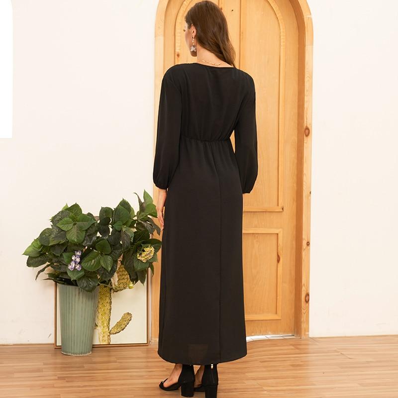 High Waist Long Wild Sweet Long Sleeve Girl Dress Mssaz Desses