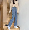 Heart Embroidery Straight Leg High Waisted Jeans Mssza