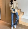 Heart Embroidery Straight Leg High Waisted Jeans Mssza