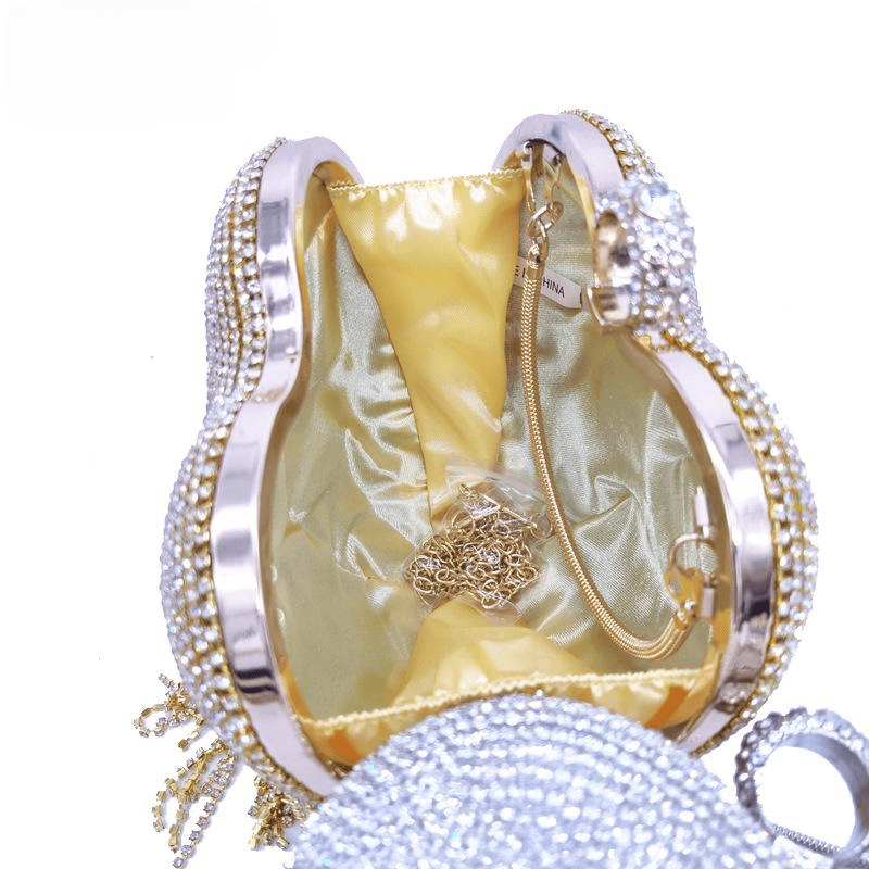 Heart Tassel Clutch Bag For Women luxury Rainstone Evening Party Wedding Handbag Purse Metal Tote bridal Clutch Mssza