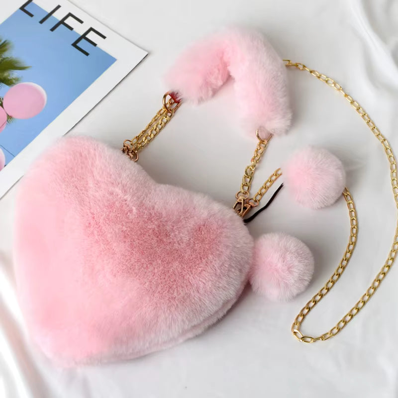 Heart-shaped Diagonal Cross Handle Peach Heart Versatile Handbag Mssza