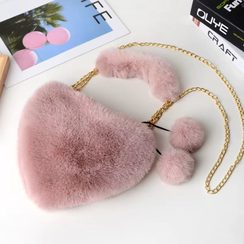 Heart-shaped Diagonal Cross Handle Peach Heart Versatile Handbag Mssza