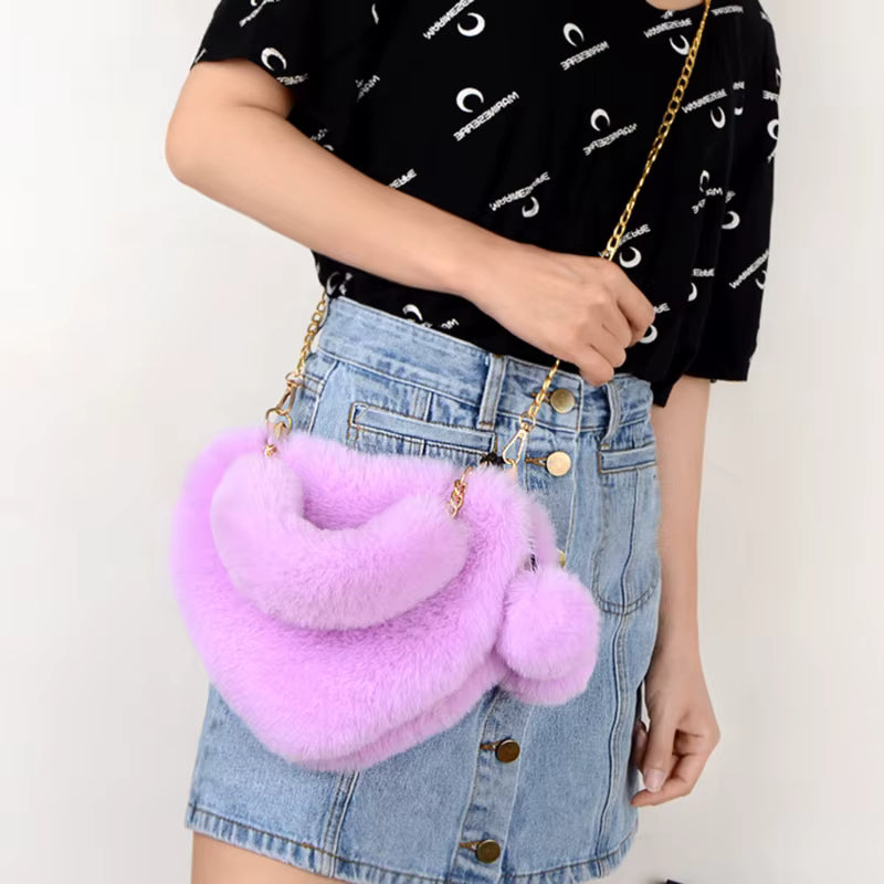 Heart-shaped Diagonal Cross Handle Peach Heart Versatile Handbag Mssza