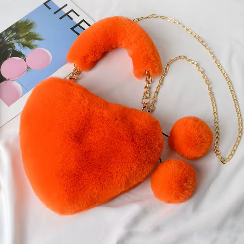 Heart-shaped Diagonal Cross Handle Peach Heart Versatile Handbag Mssza