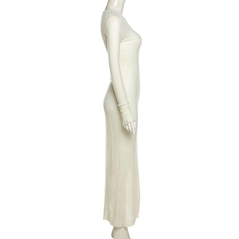 Elegant  Long Sleeve Bodycon Maxi Dresses Mssaz Desses