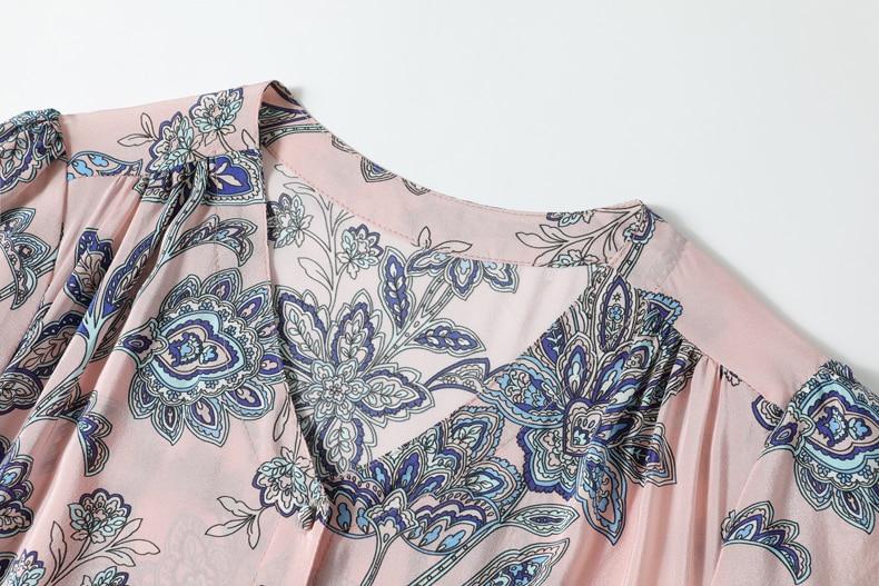 V Neck Short Sleeves Printed Ruched  Dress Mssaz Desses